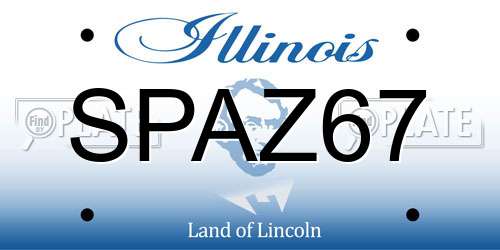 SPAZ67 Illinois License Plate
