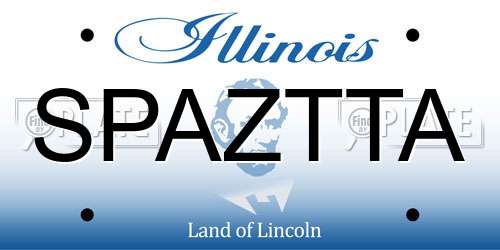 SPAZTTA Illinois License Plate