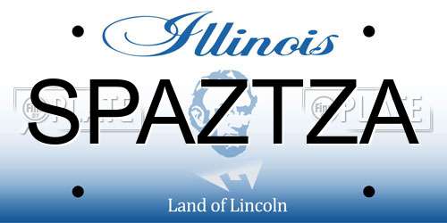 SPAZTZA Illinois License Plate