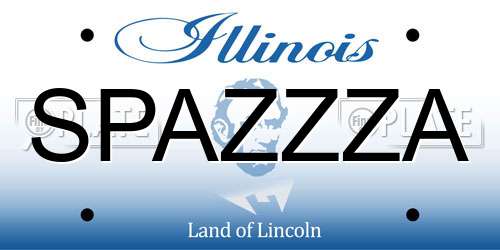 SPAZZZA Illinois License Plate