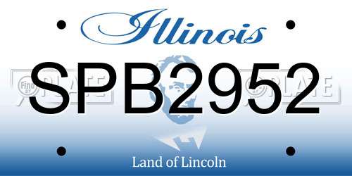 SPB2952 Illinois License Plate