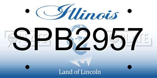 SPB2957 Illinois License Plate