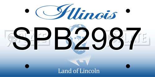 SPB2987 Illinois License Plate