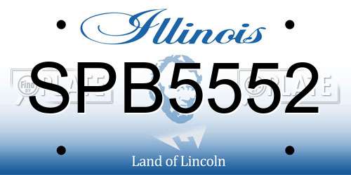 SPB5552 Illinois License Plate