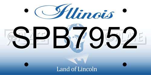 SPB7952 Illinois License Plate
