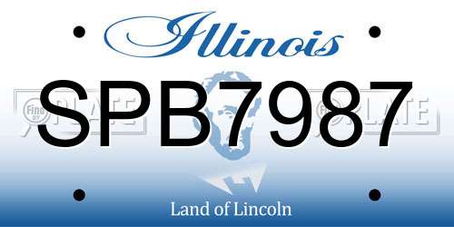 SPB7987 Illinois License Plate