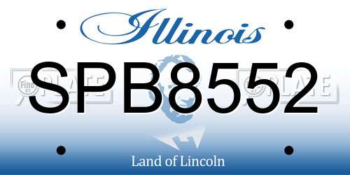 SPB8552 Illinois License Plate
