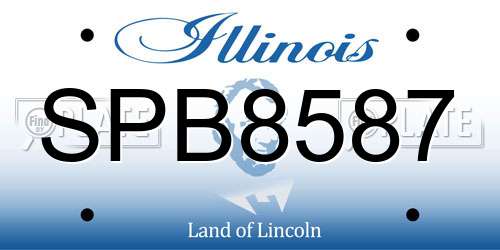 SPB8587 Illinois License Plate