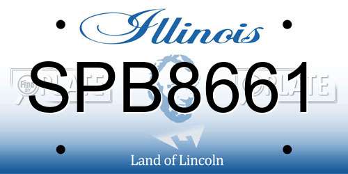 SPB8661 Illinois License Plate
