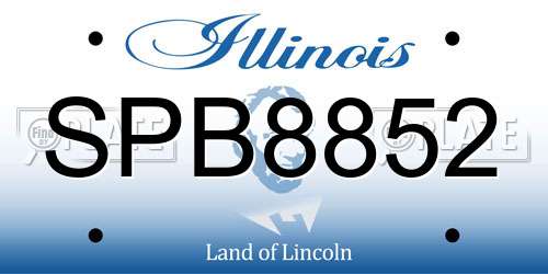 SPB8852 Illinois License Plate