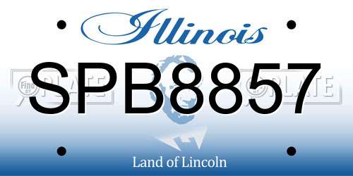 SPB8857 Illinois License Plate