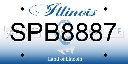 SPB8887 Illinois License Plate