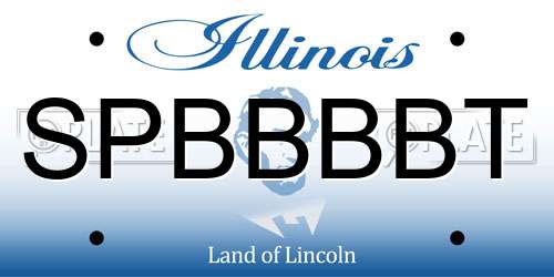 SPBBBBT Illinois License Plate