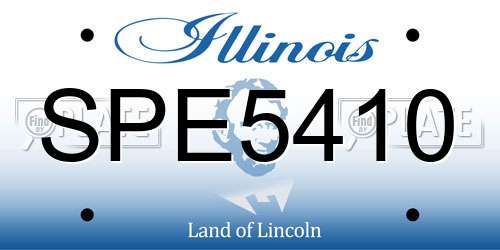 SPE5410 Illinois License Plate