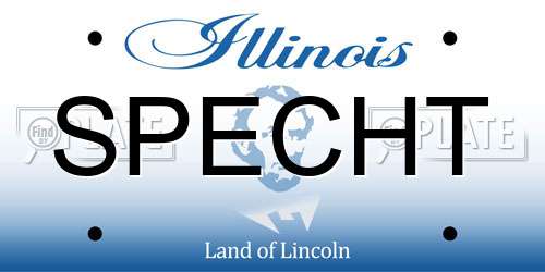 SPECHT Illinois License Plate