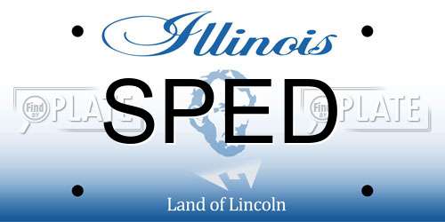 SPED Illinois License Plate