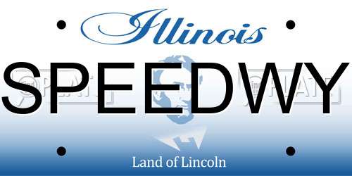 SPEEDWY Illinois License Plate