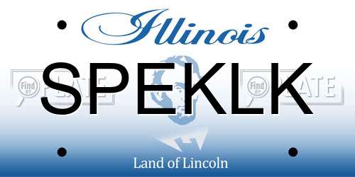 SPEKLK Illinois License Plate