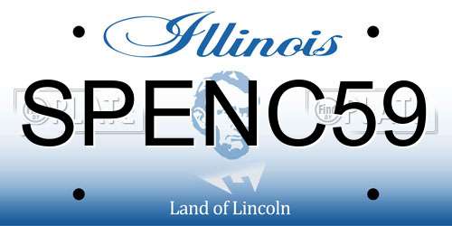 SPENC59 Illinois License Plate