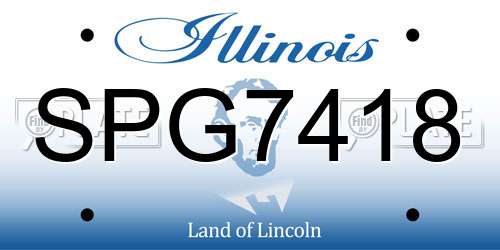 SPG7418 Illinois License Plate