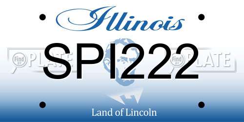 SPI222 Illinois License Plate