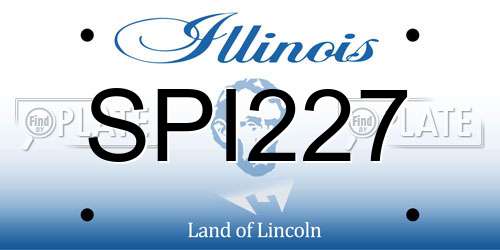 SPI227 Illinois License Plate
