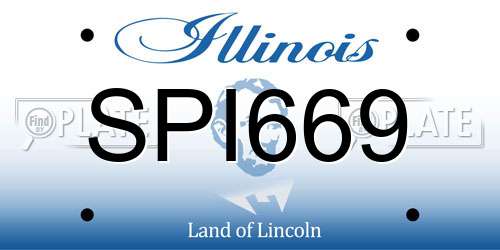 SPI669 Illinois License Plate
