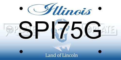 SPI75G Illinois License Plate