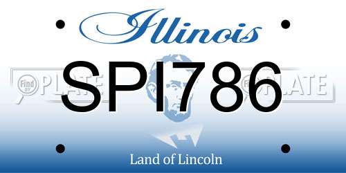 SPI786 Illinois License Plate