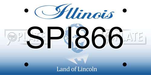 SPI866 Illinois License Plate