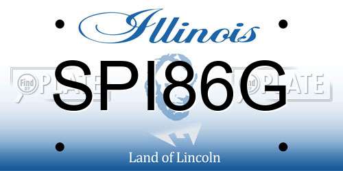 SPI86G Illinois License Plate