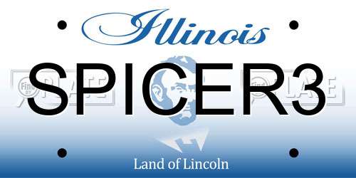 SPICER3 Illinois License Plate