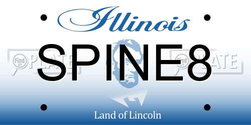 SPINE8 Illinois License Plate