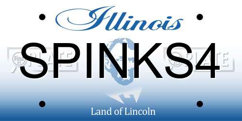 SPINKS4 Illinois License Plate
