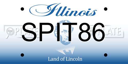 SPIT86 Illinois License Plate