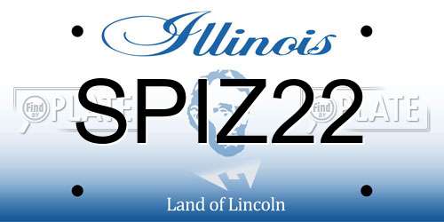 SPIZ22 Illinois License Plate