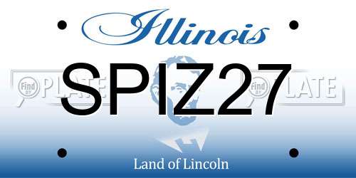 SPIZ27 Illinois License Plate