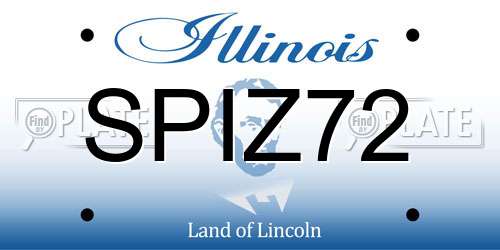 SPIZ72 Illinois License Plate