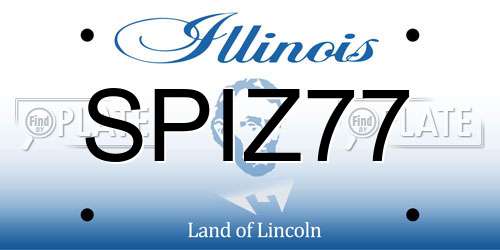 SPIZ77 Illinois License Plate