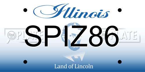 SPIZ86 Illinois License Plate