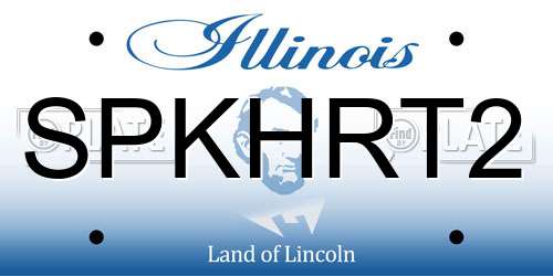 SPKHRT2 Illinois License Plate