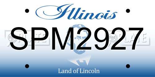 SPM2927 Illinois License Plate