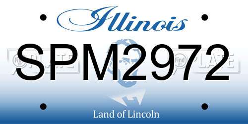 SPM2972 Illinois License Plate