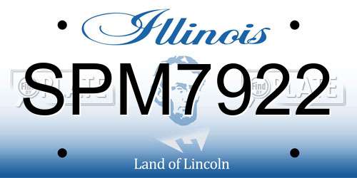 SPM7922 Illinois License Plate