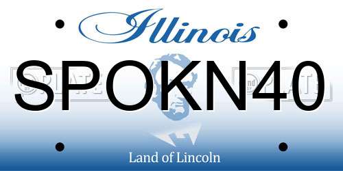 SPOKN40 Illinois License Plate