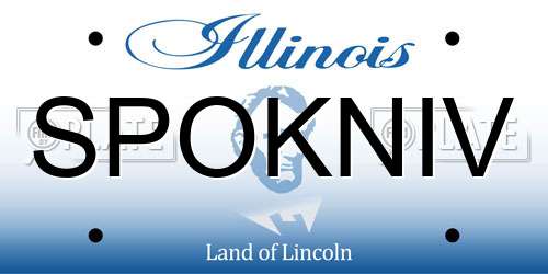 SPOKNIV Illinois License Plate