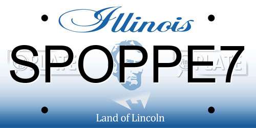 SPOPPE7 Illinois License Plate