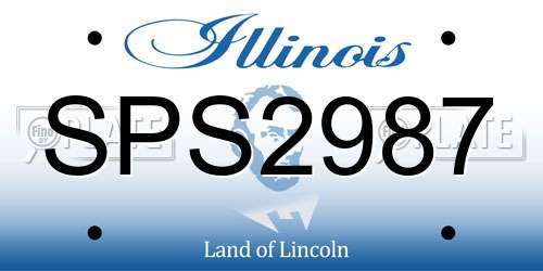 SPS2987 Illinois License Plate