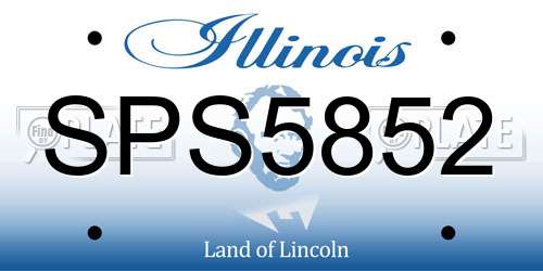 SPS5852 Illinois License Plate