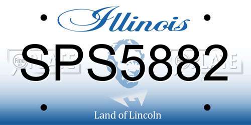 SPS5882 Illinois License Plate